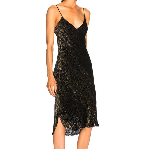 $895 NWT Nili Lotan Short Cami Gold Metallic Dress - Picture 6 of 7
